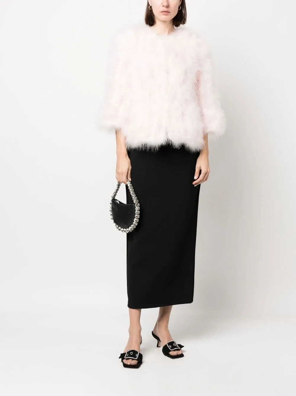 Yves Salomon Jack met veren afwerking - Roze