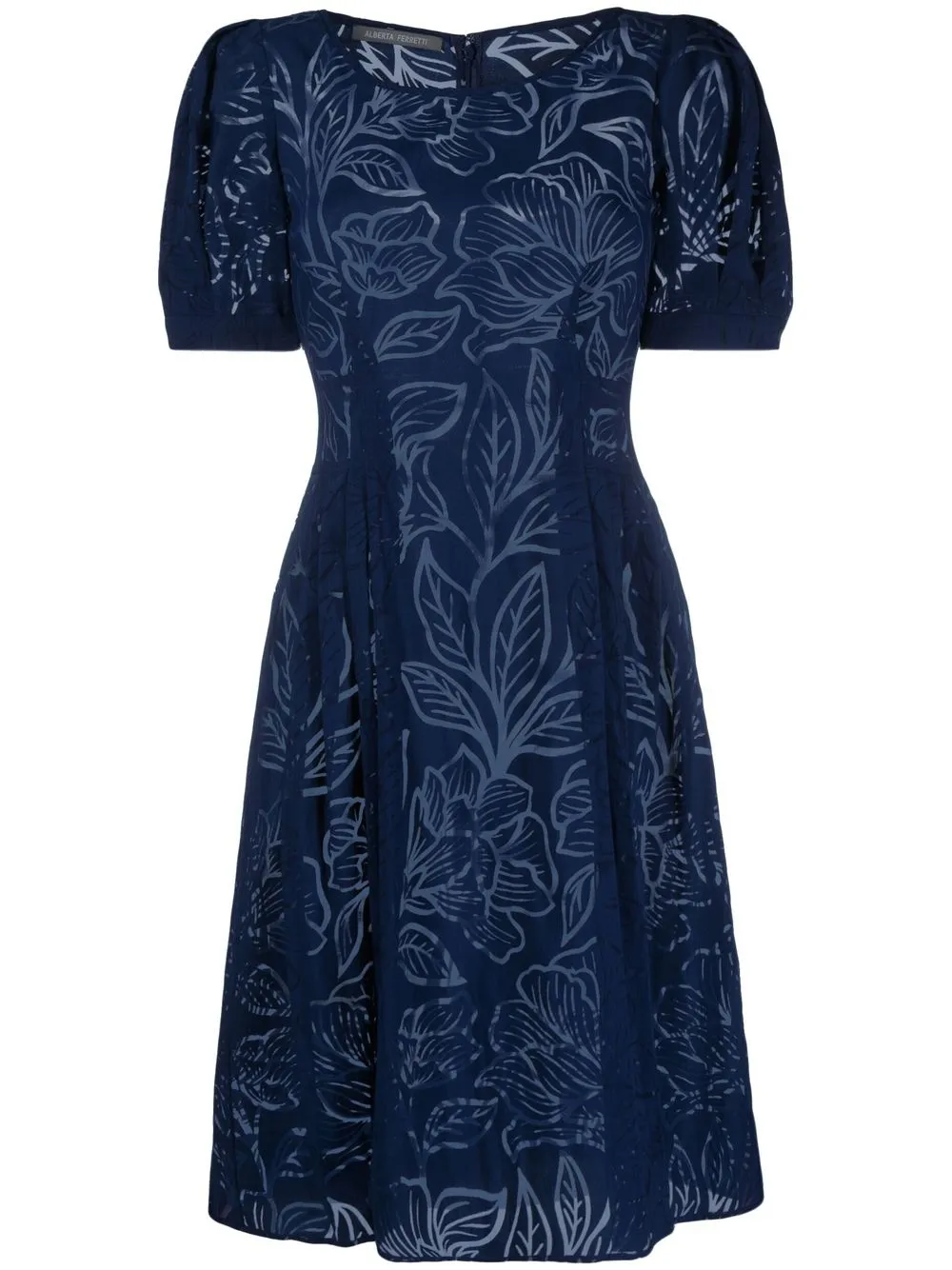 

Alberta Ferretti floral-print flared midi dress - Blue