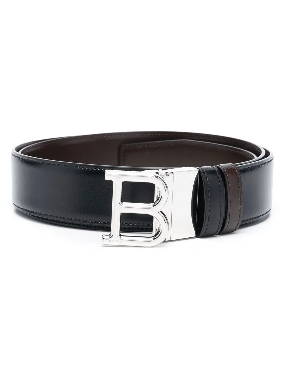 

Bally leather logo plaque belt - Black