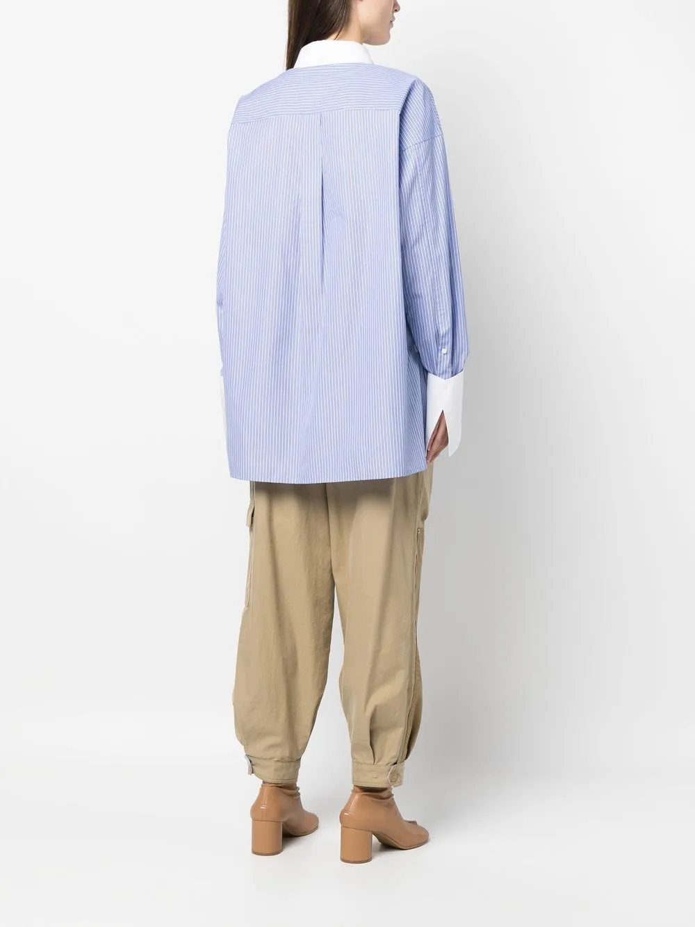 Loewe Blue Cotton Deconstructured Shirt In Blue