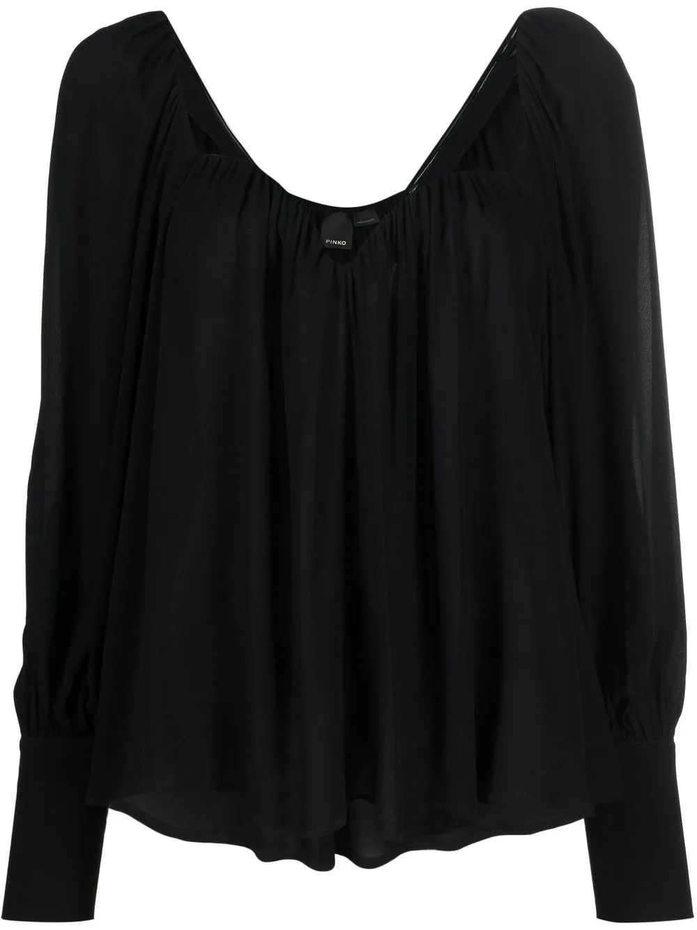 

PINKO sweetheart-neck draped blouse - Black