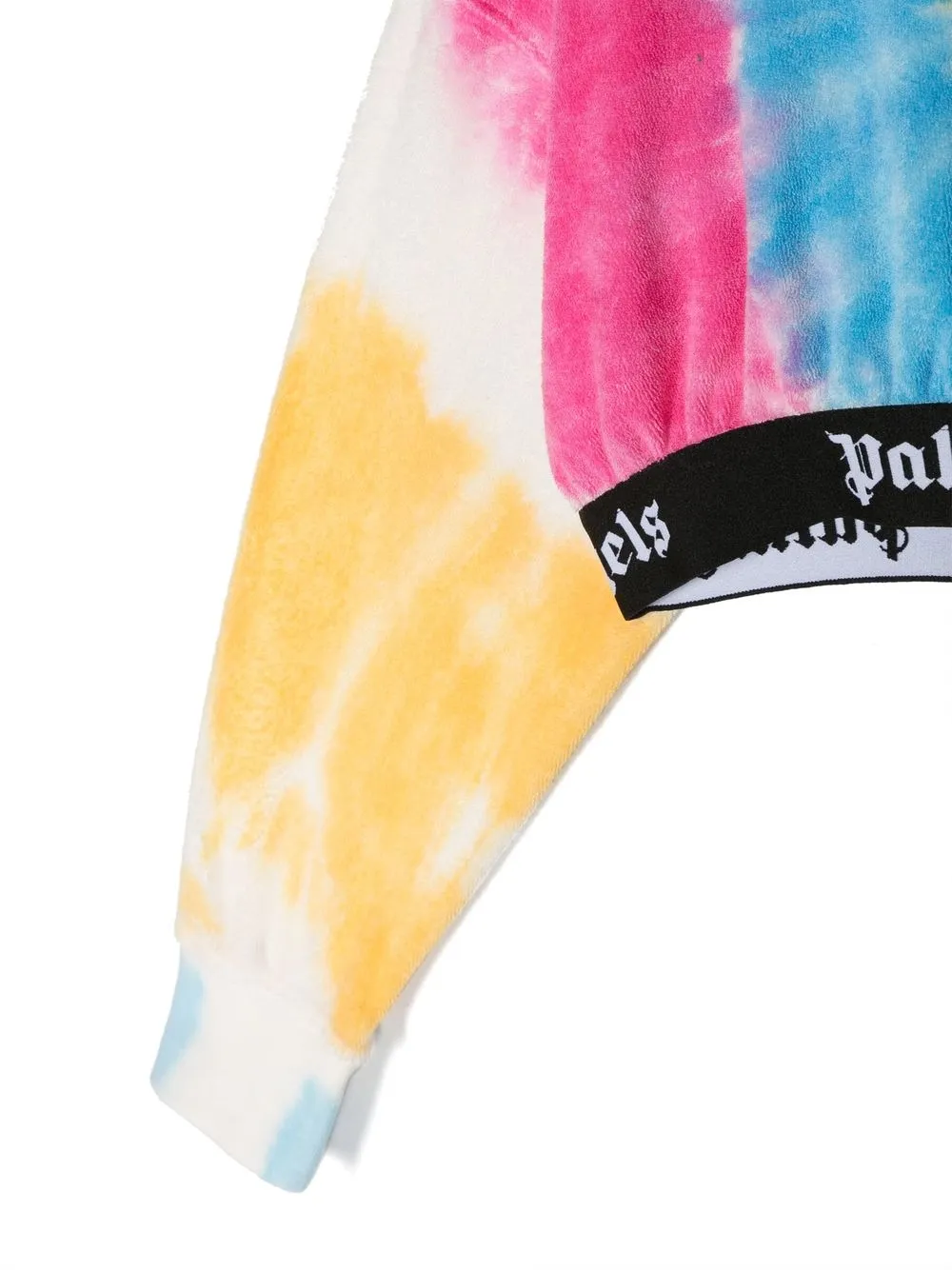 PALM ANGELS CROPPED TIE-DYE HOODIE
