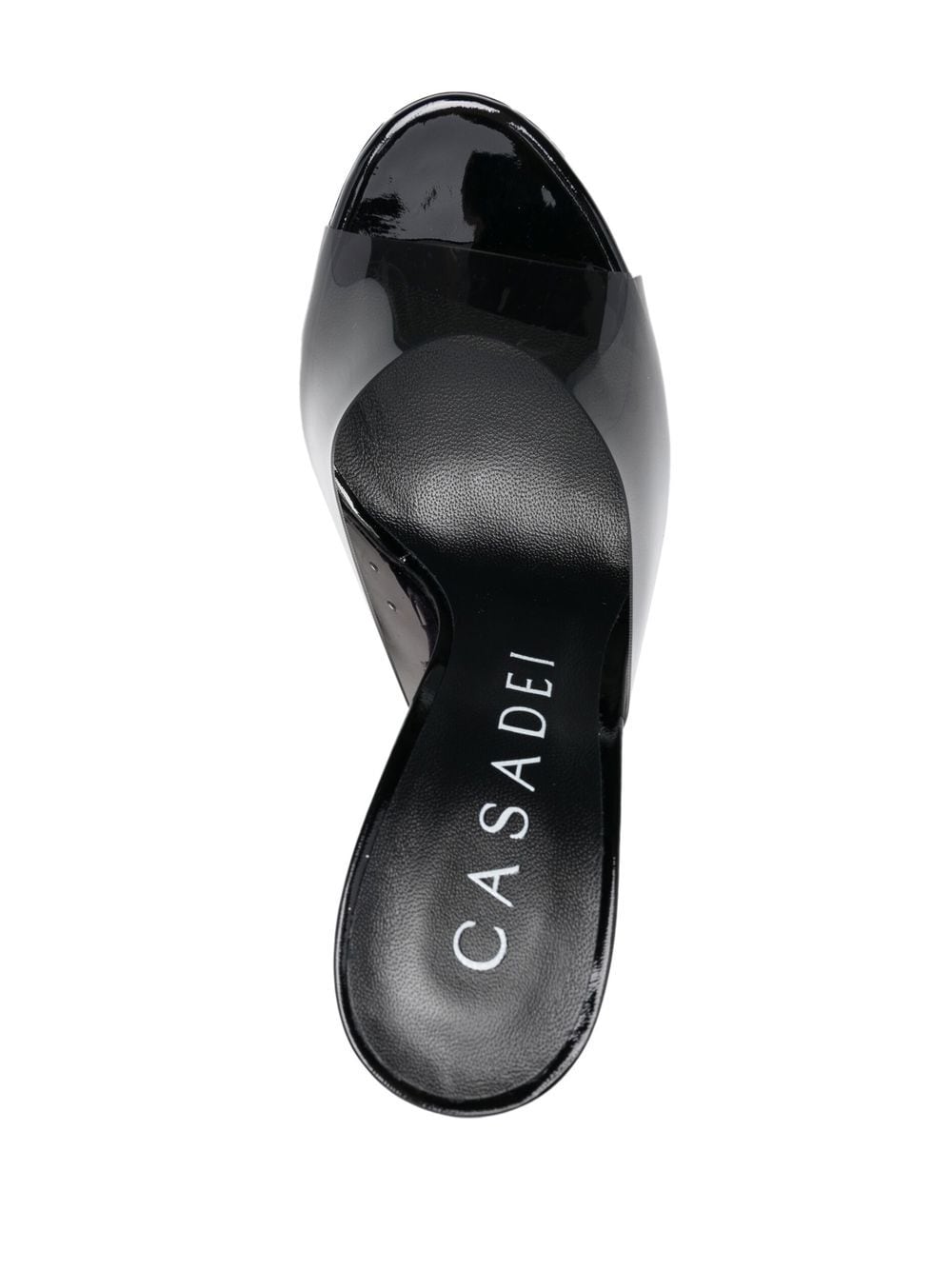 Shop Casadei Transparent 105mm Heeled Mules In Black