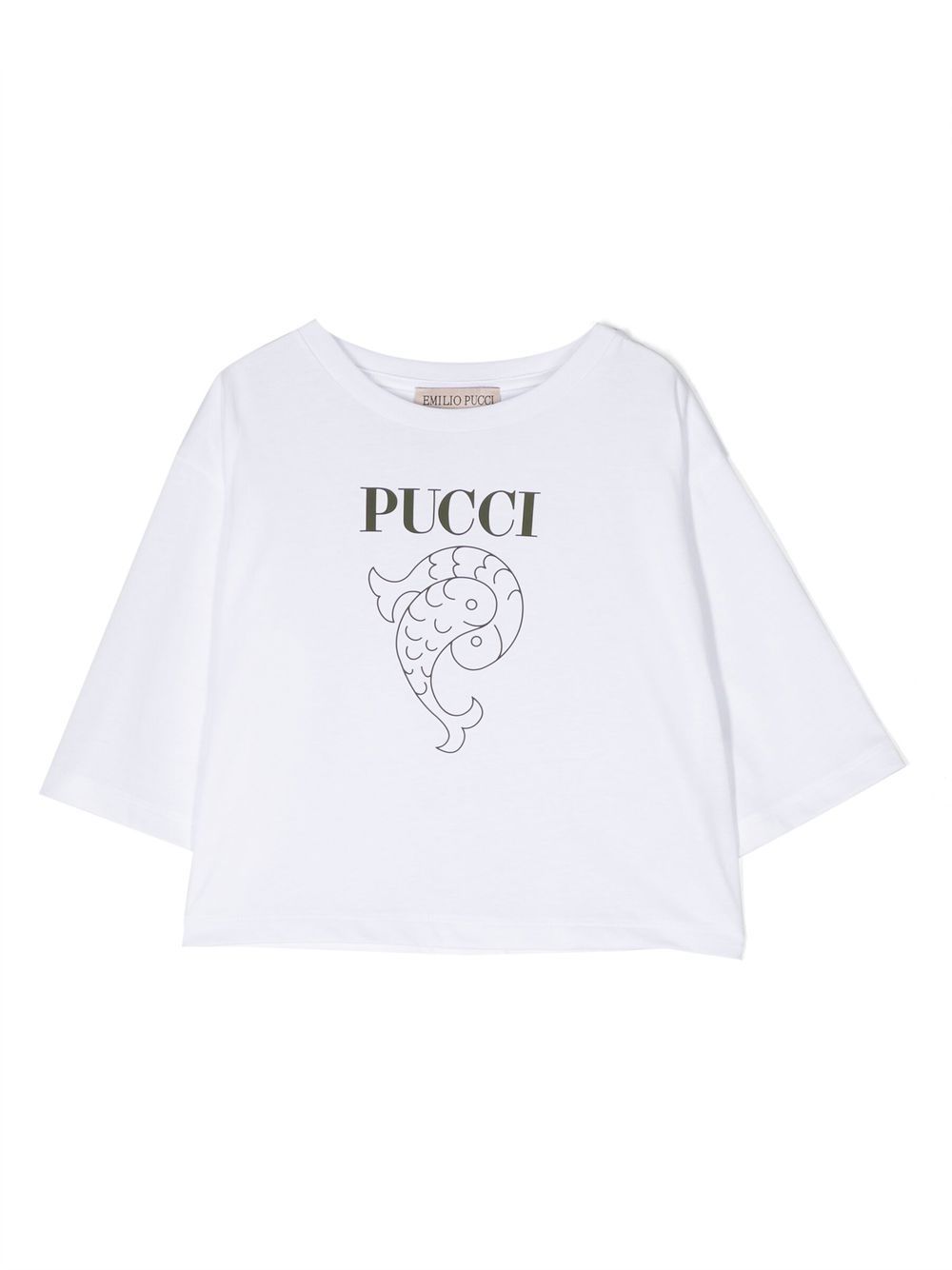Pucci Junior Kids' Logo-print Cotton T-shirt In White