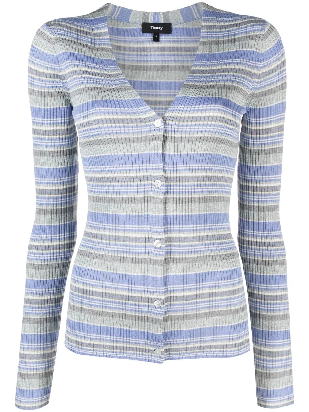 

Theory horizontal-stripe cardigan - Blue