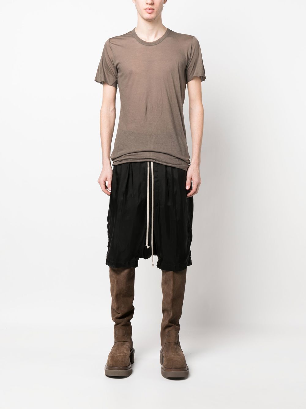 Shop Rick Owens Drop-crotch Drawstring Shorts In Black