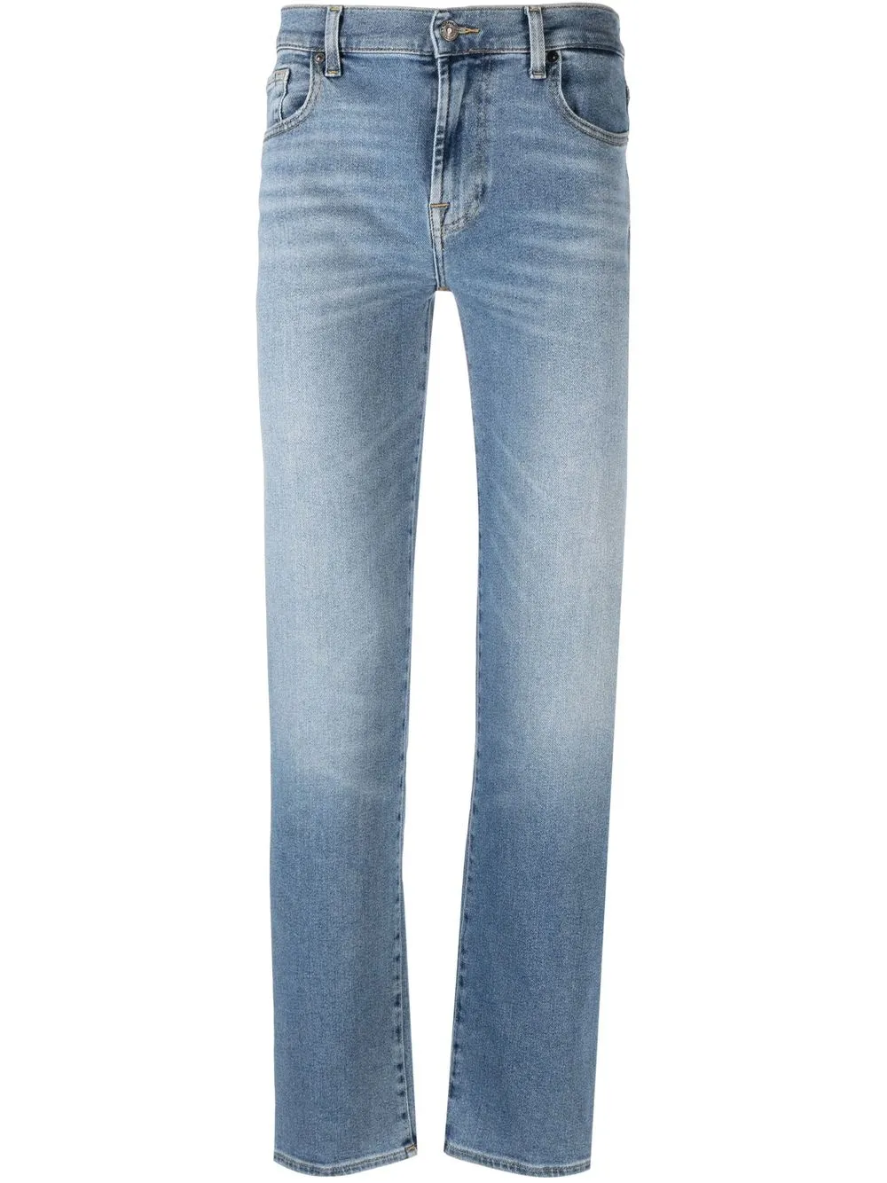 

7 For All Mankind jeans rectos con efecto lavado - Azul