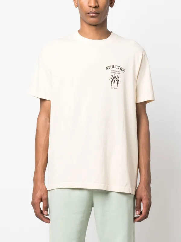 Sporty&Rich Tシャツ ロゴプリント 半袖 グレー Sporty & Rich Athletic ロゴプリント Tシャツ | ニュートラル