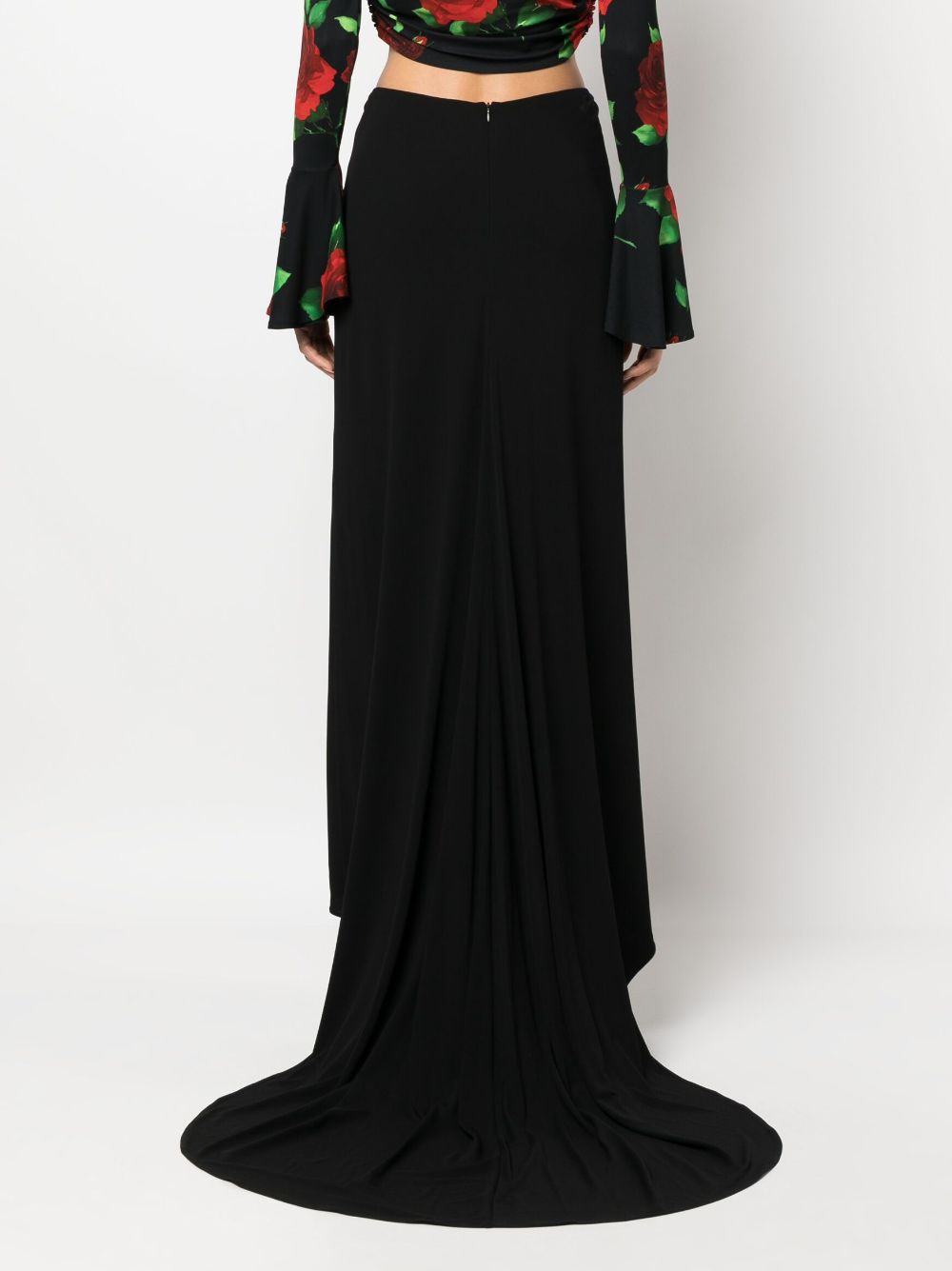 Shop Magda Butrym Floor-length Asymmetric Draped Skirt In Black