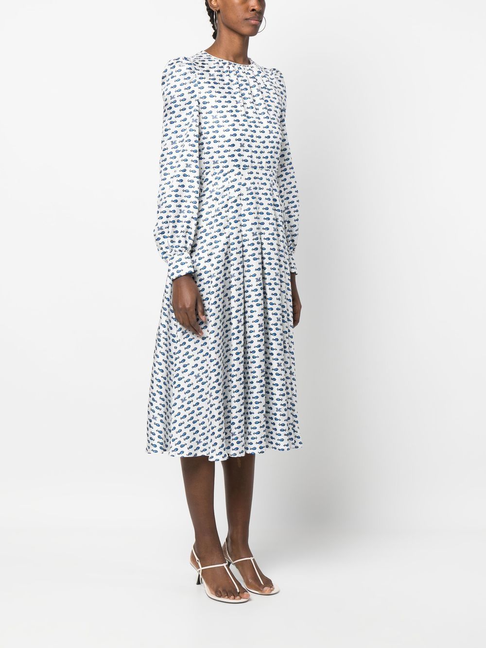 Max Mara patterned long-sleeved midi dress Women