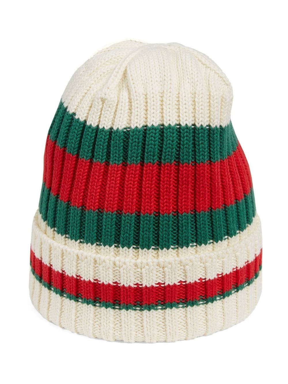 Gucci Kids' Cotton Beanie In Ivory/dark Green