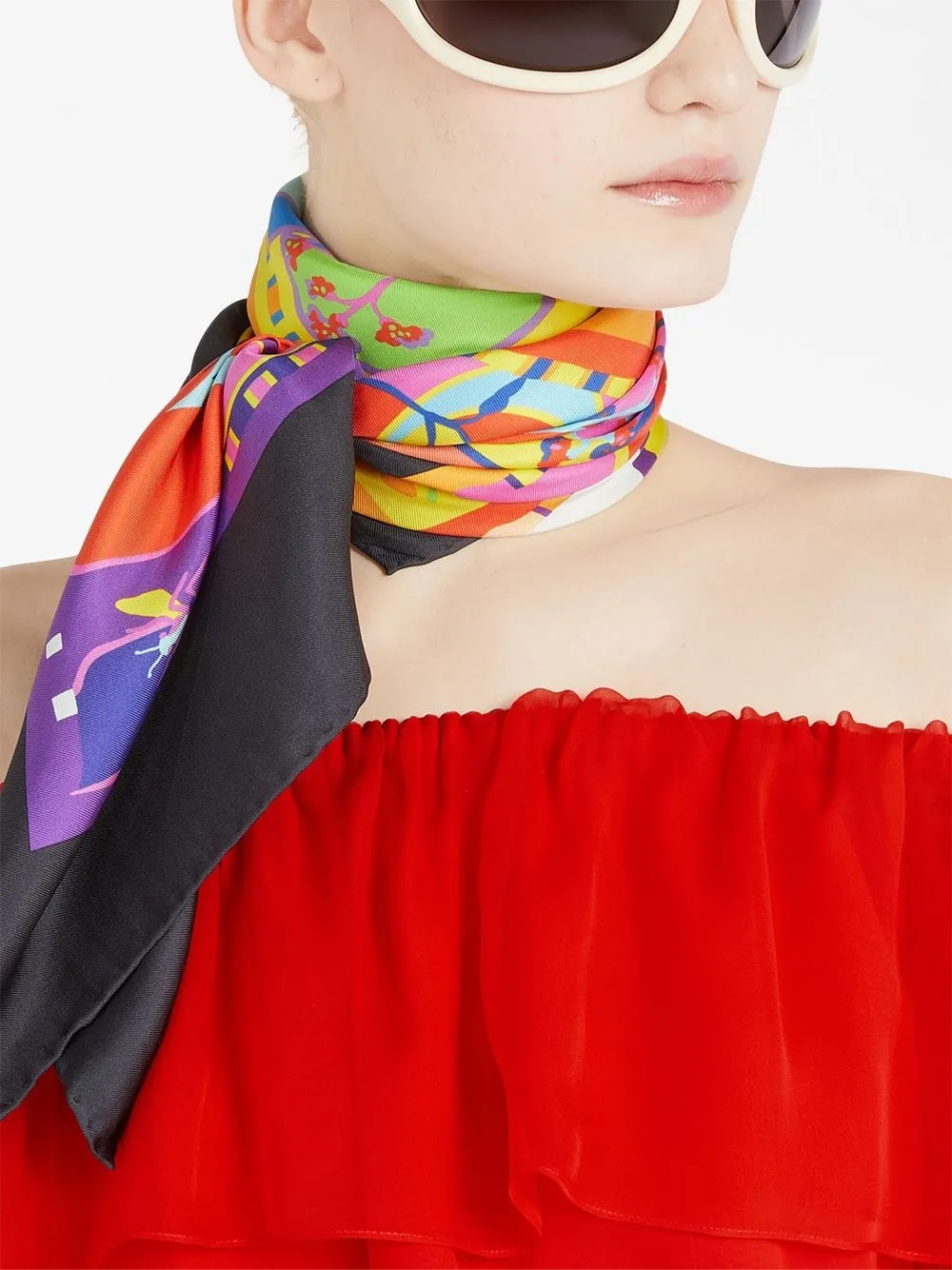 Gucci Gucci popprint Twill Carré Scarf Farfetch