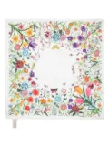 Gucci flora-print silk carré scarf - White