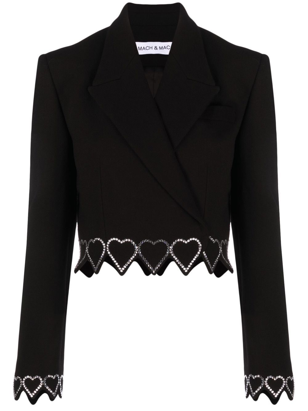 MACH & MACH HEART-EMBELLISHED CROPPED BLAZER