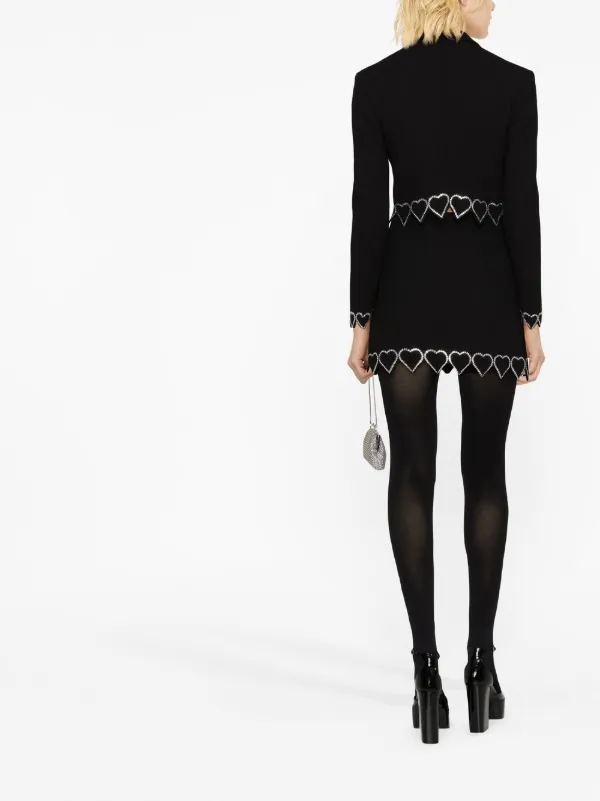 ネットオフ 送料得店  MACH FARFETCH | Black | Miniskirt heart-embellished MACH & カットソー(半袖/袖なし)