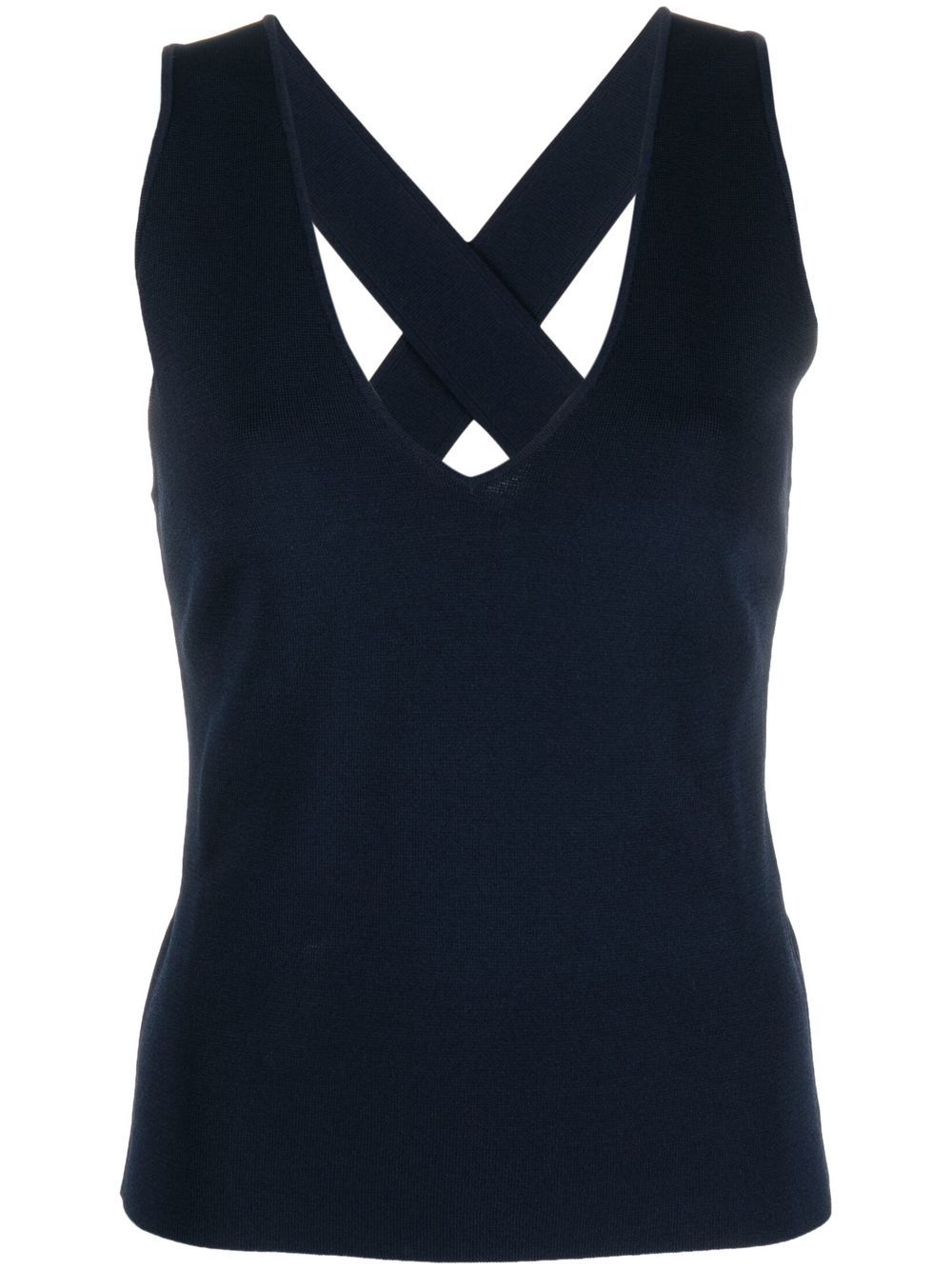 P.a.r.o.s.h Criss-cross Straps Knitted Top In Blue