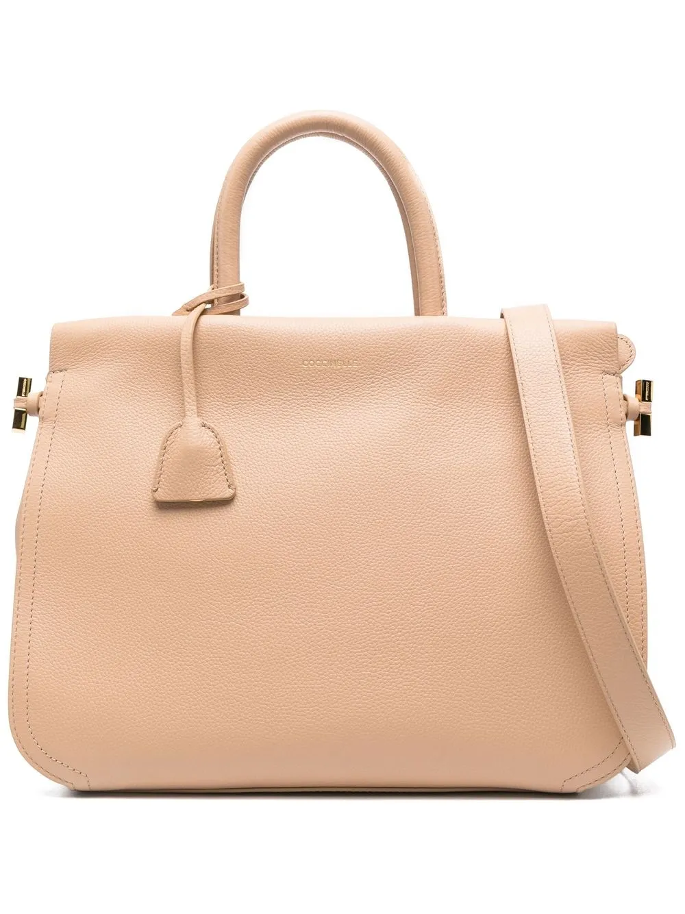 

Coccinelle leather logo-detail tote bag - Neutrals