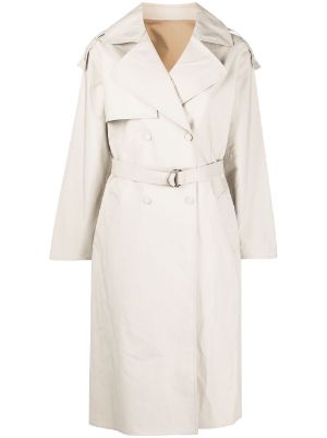 White silk trench outlet coat