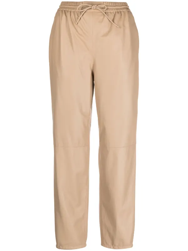 Yves Salomon Straight-leg Lambskin Trousers in Neutrals