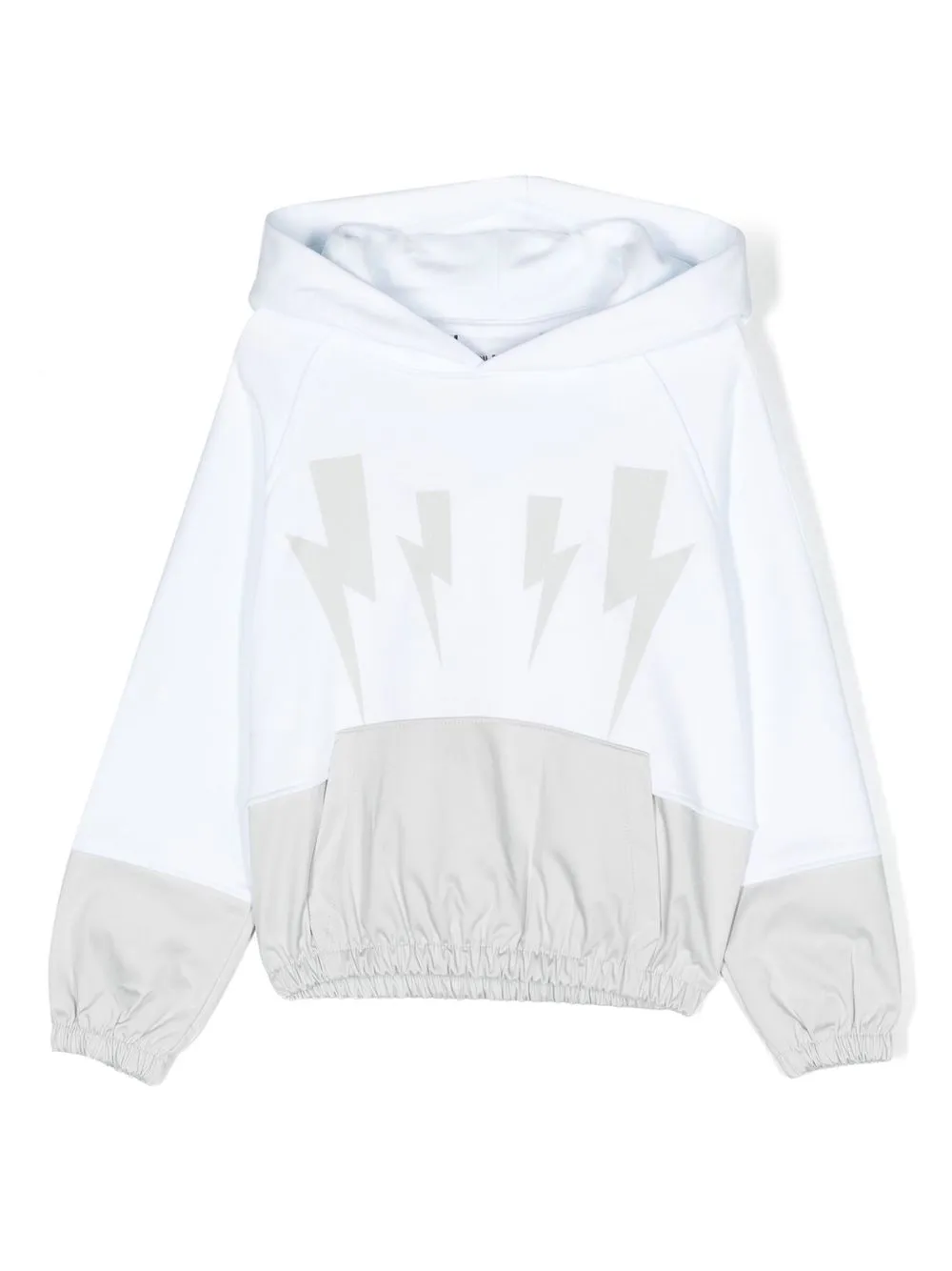 

Neil Barrett Kids logo-print panelled hoodie - White