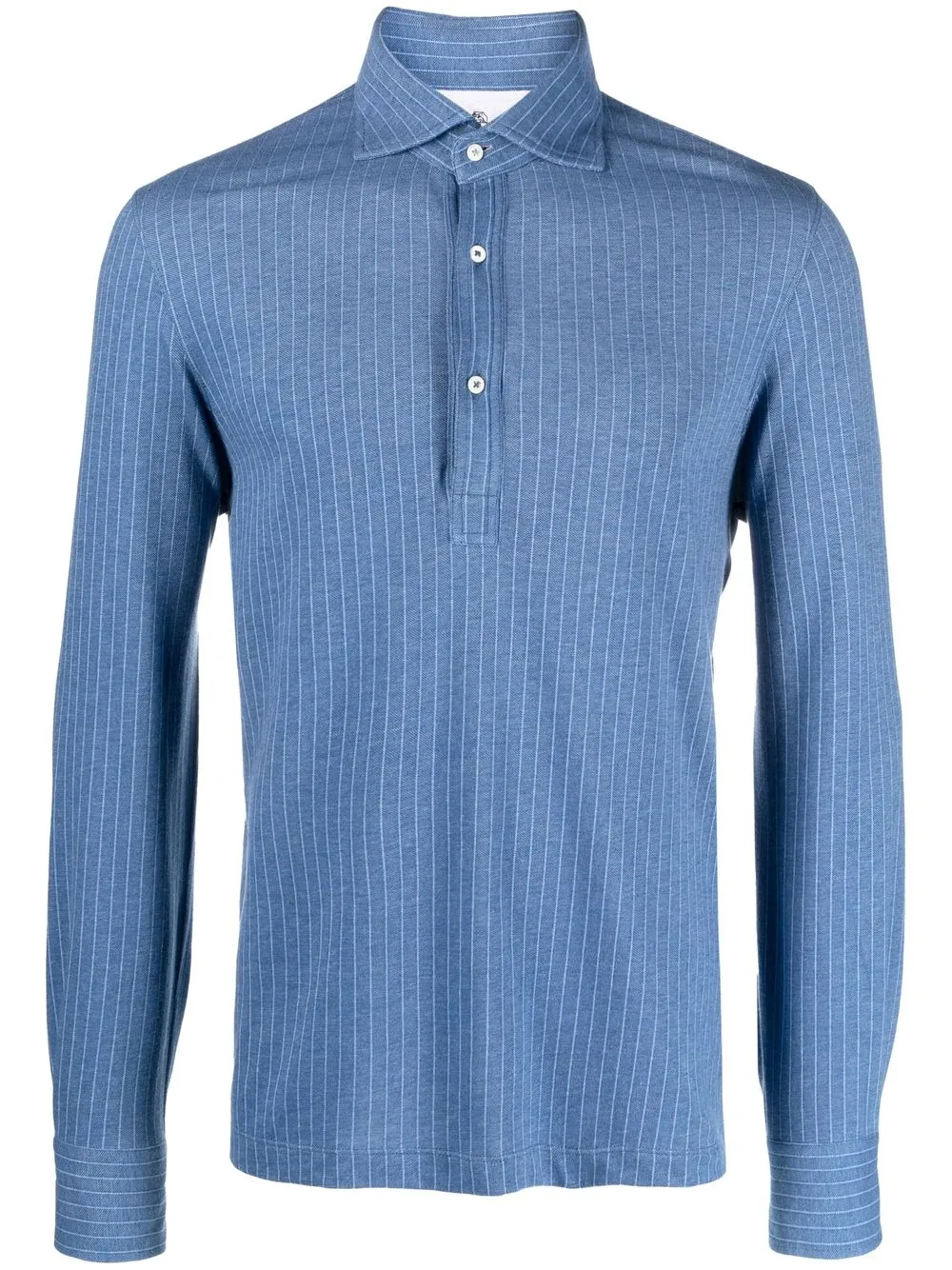 

Brunello Cucinelli pinstripe pattern polo shirt - Blue