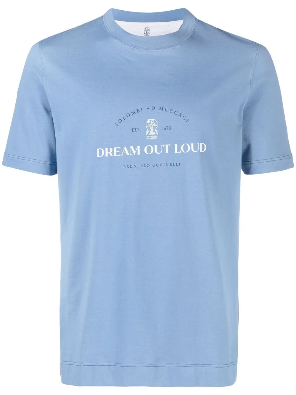 

Brunello Cucinelli slogan-print jersey T-shirt - Blue