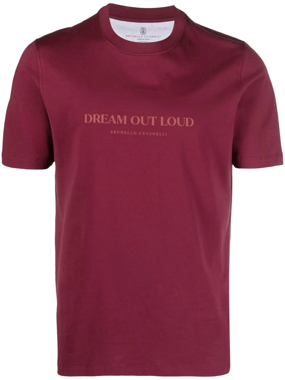 Brunello Cucinelli Slogan-print Cotton T-shirt In Red