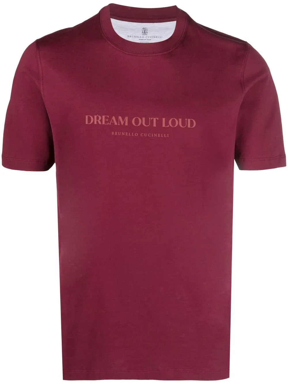 

Brunello Cucinelli slogan-print cotton T-shirt - Red