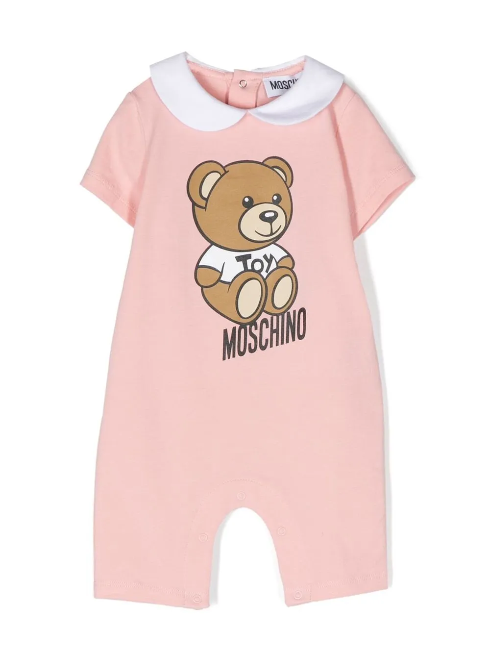 Moschino Babies' Logo-print Cotton Romper In Pink