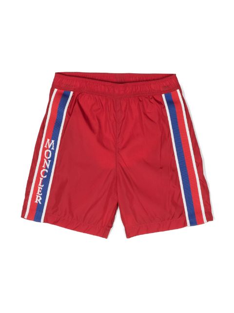 Moncler Enfant logo-stripe swim shorts