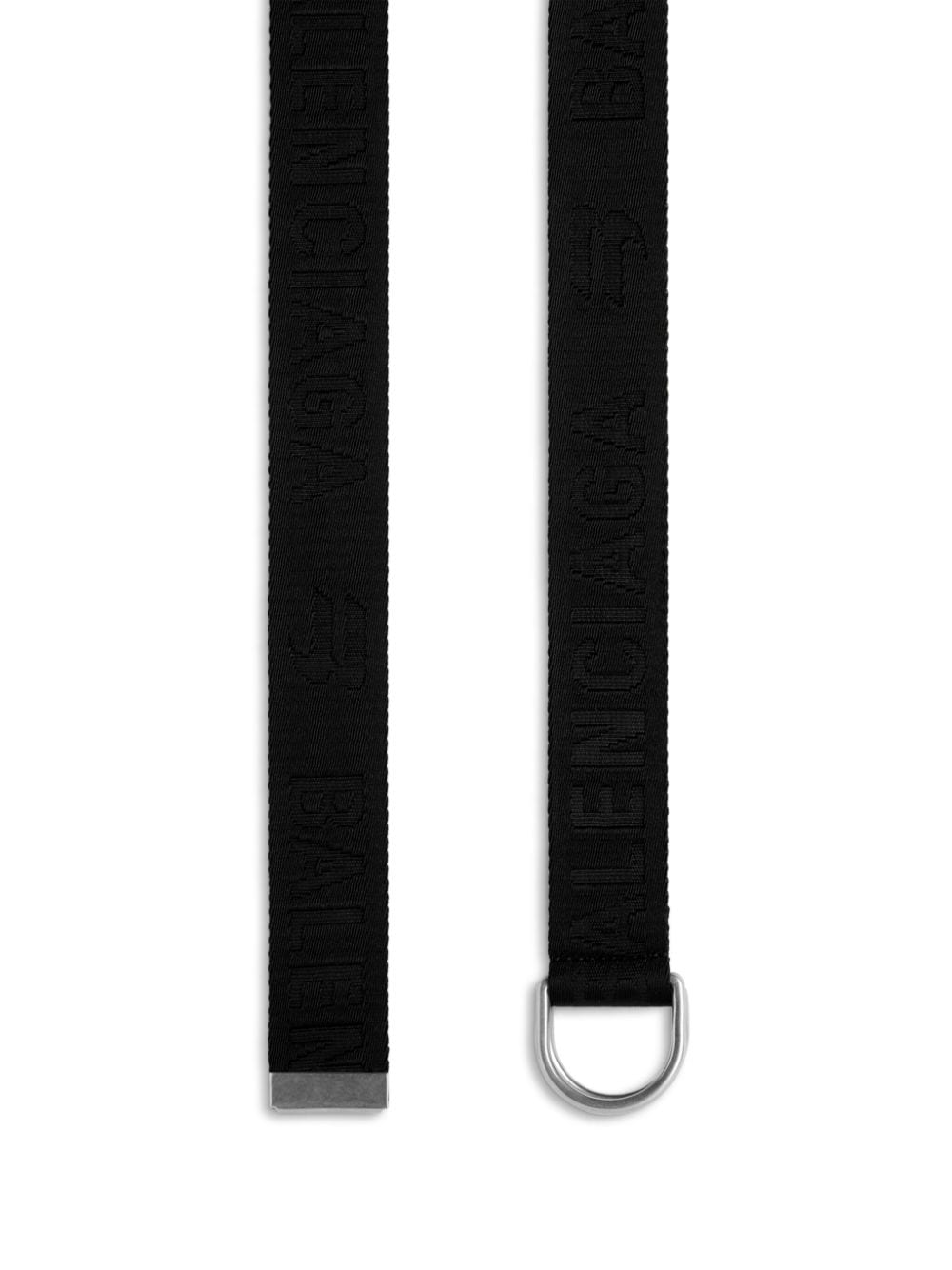 Shop Balenciaga D-ring Logo-jacquard Belt In Black