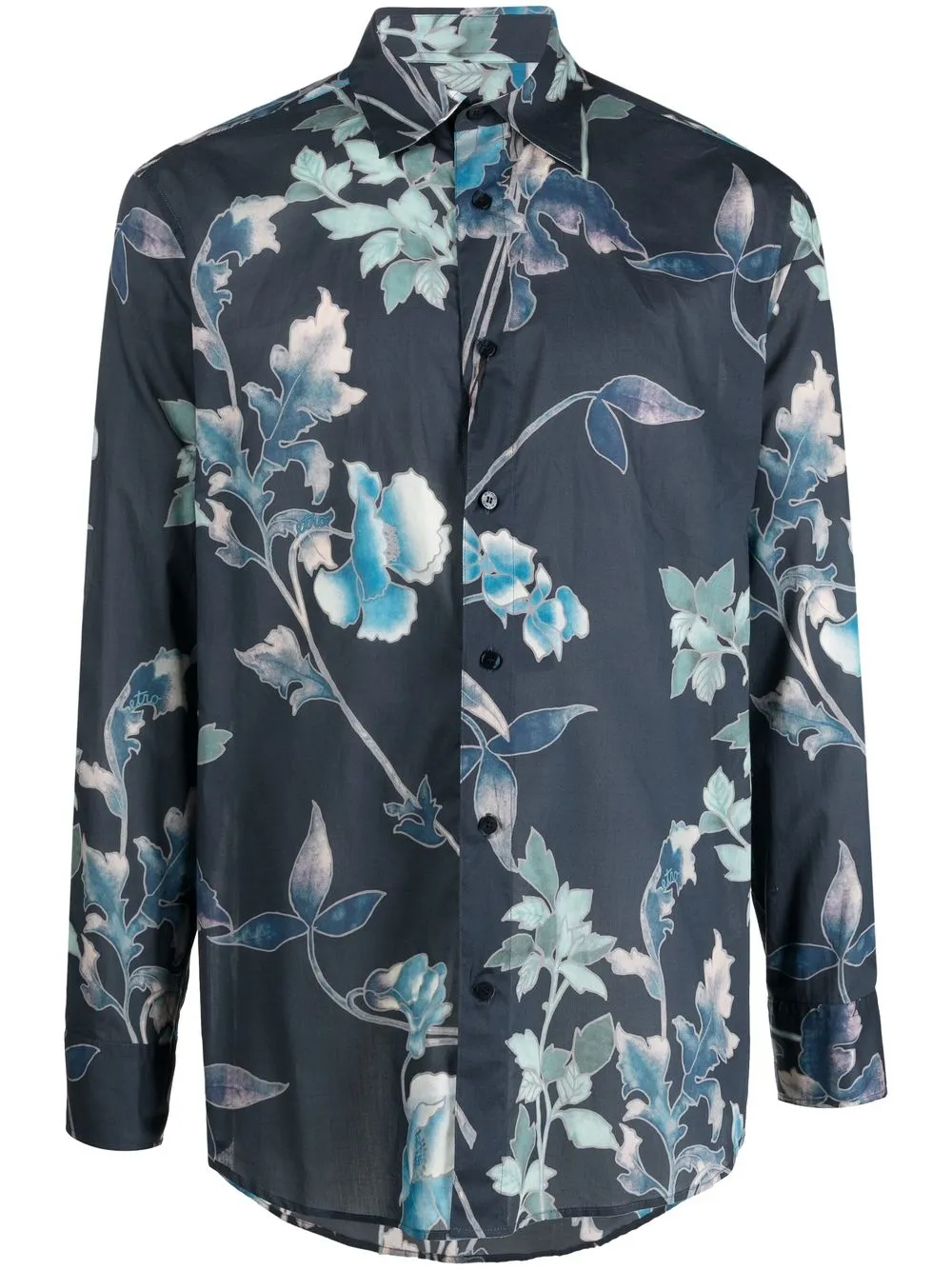 

ETRO floral-print cotton shirt - Blue