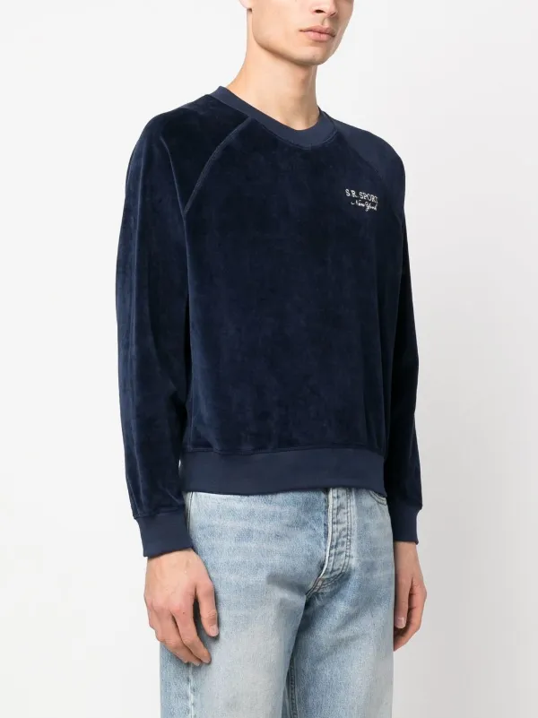 【関税込み】Sporty & Rich ブルー S.R. Sport スウェットシャツ Sporty & Rich SR Running Club スウェットシャツ | ブルー