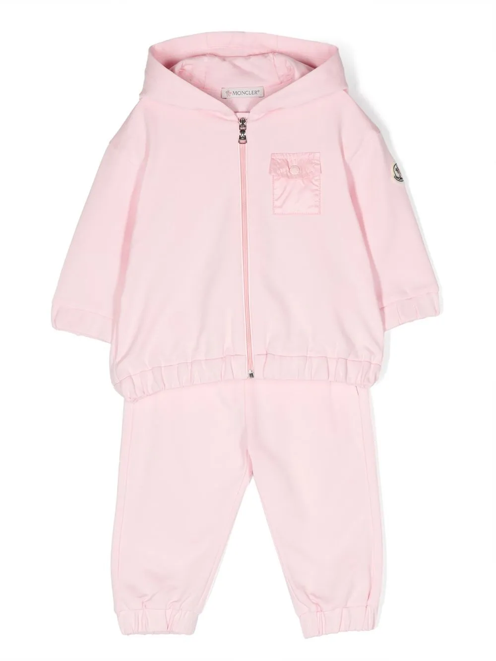Moncler Enfant logo-patch cotton tracksuit | Pink | Image 1