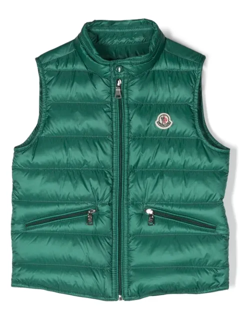Moncler Enfant Colete matelassê com zíper