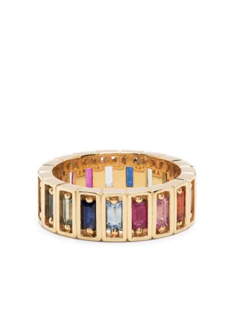 Suzanne Kalan anillo infinito en oro amarillo de 18kt con zafiros