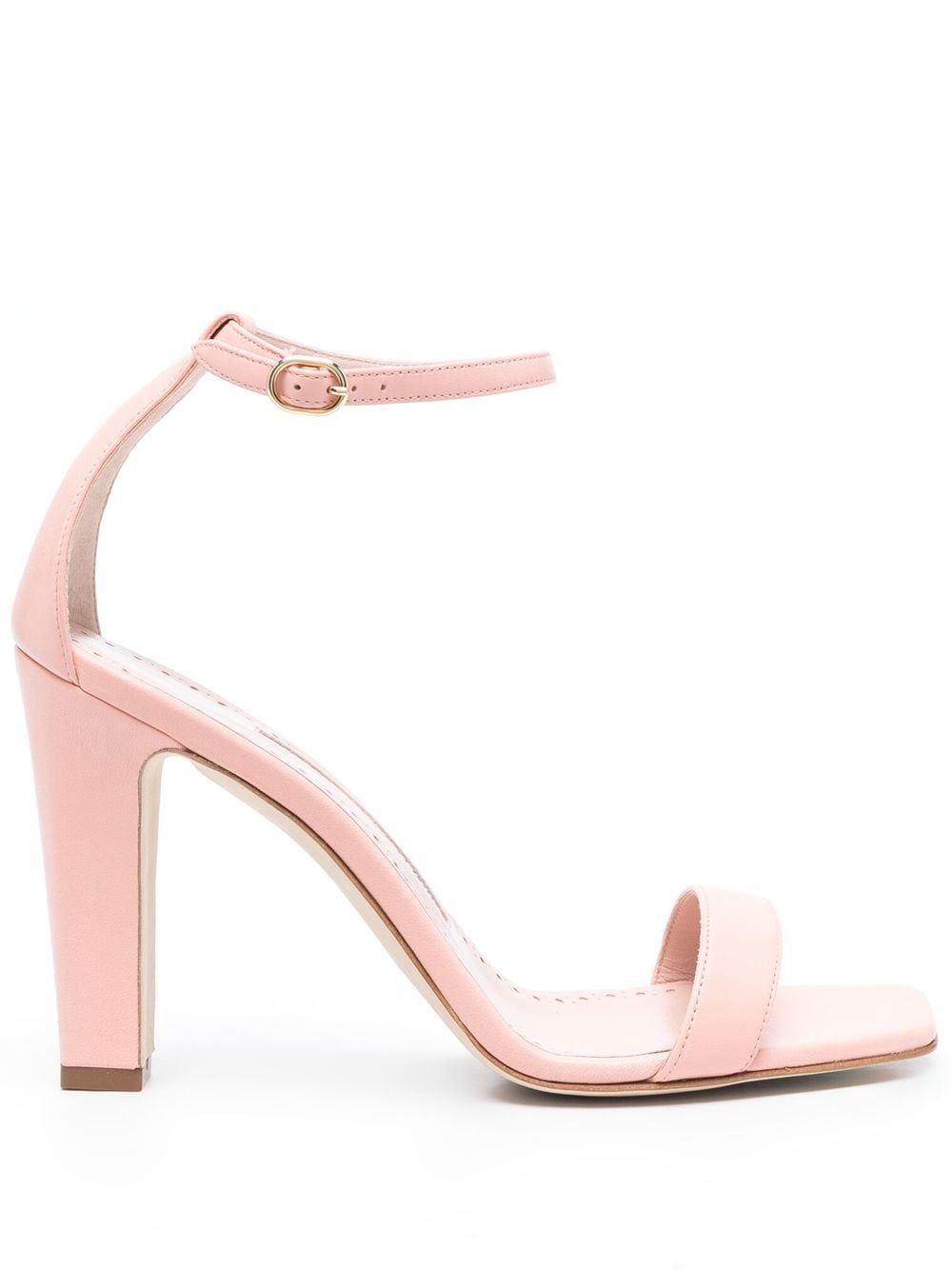 Shop Manolo Blahnik Ressata 100mm Leather Sandals In Pink