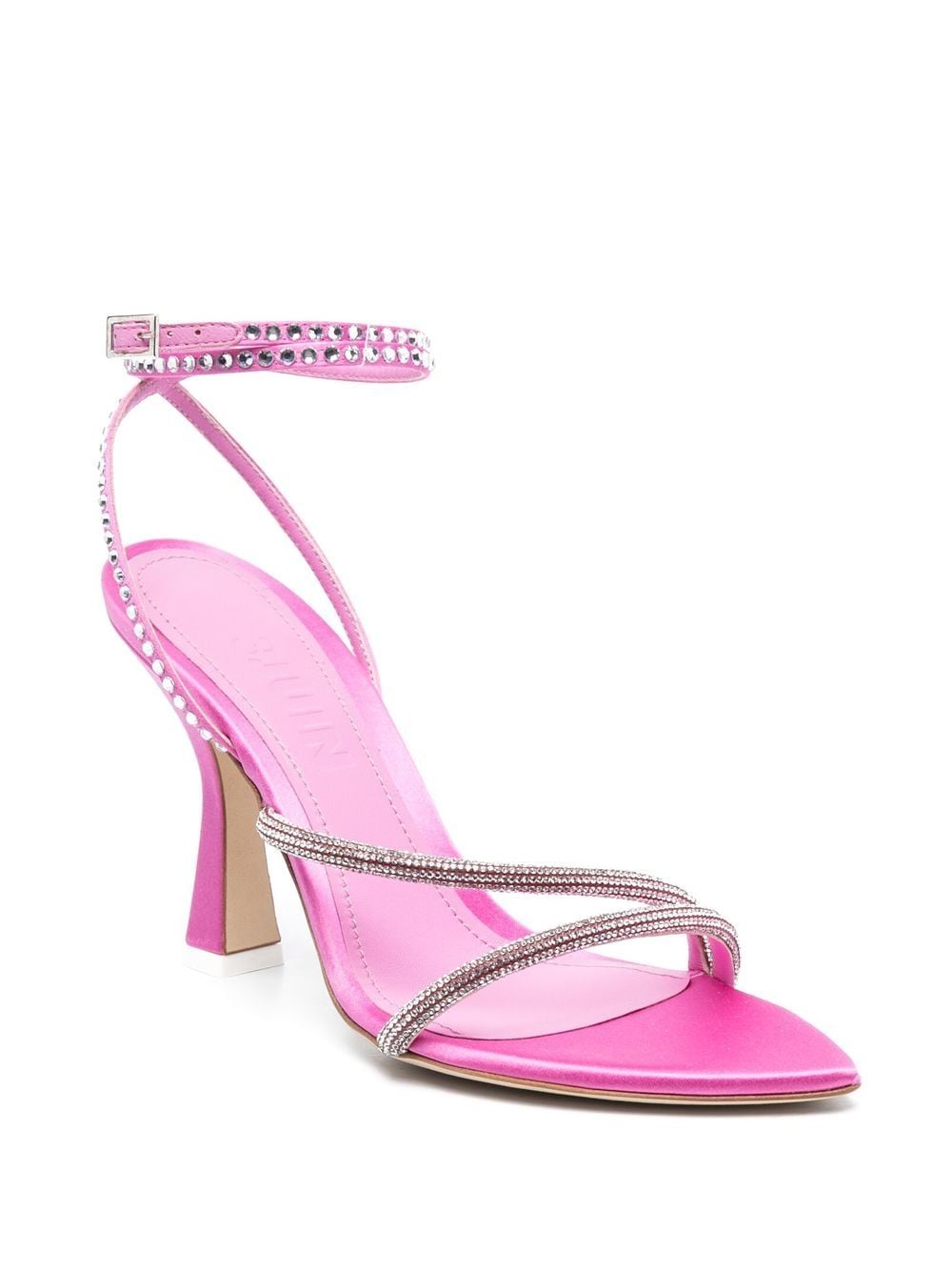 Shop 3juin 70mm Crystal Embellished Sandals In Rosa