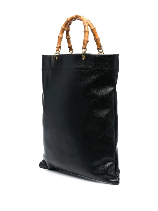 Jil Sander bamboo-handle Leather Tote Bag | Black | FARFETCH