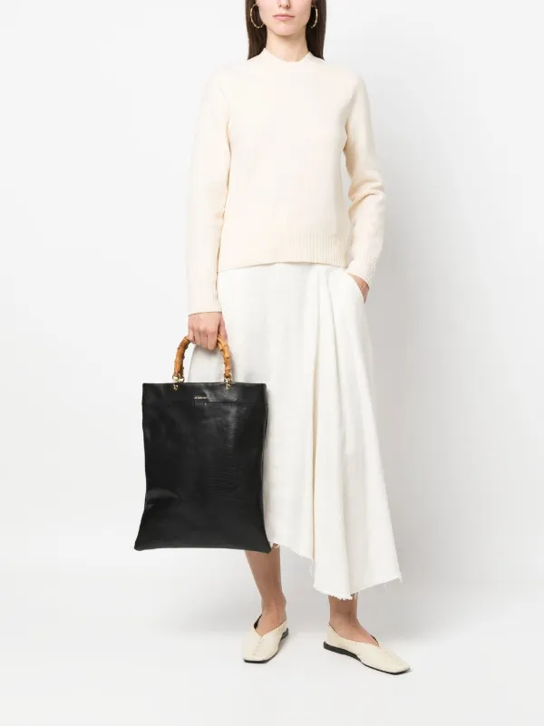 Jil Sander レザー ハンドバッグ | ブラック | FARFETCH JP