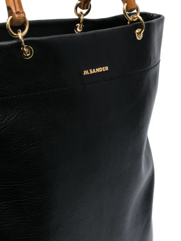 JIL SANDER ブラックレザー ハンドバッグ Jil Sander レザー ハンドバッグ | ブラック | FARFETCH JP