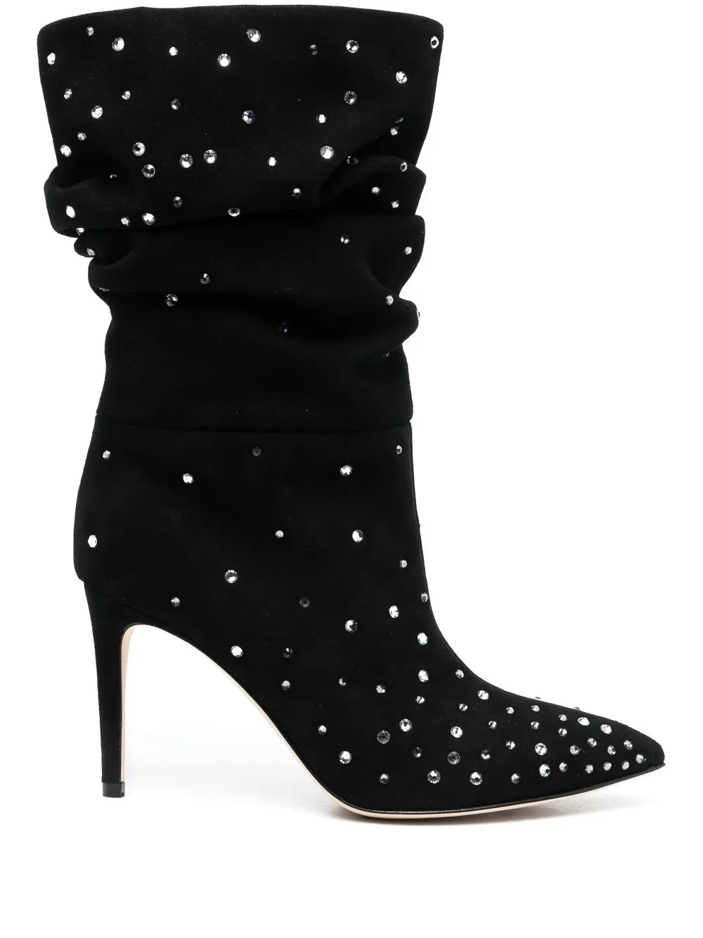 

Paris Texas Holly 100mm crystal-embellished slouchy boots - Black