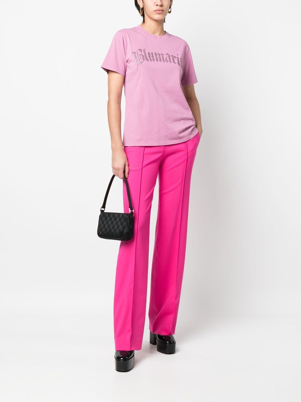 Blumarine T-shirt met verfraaid logo - Roze