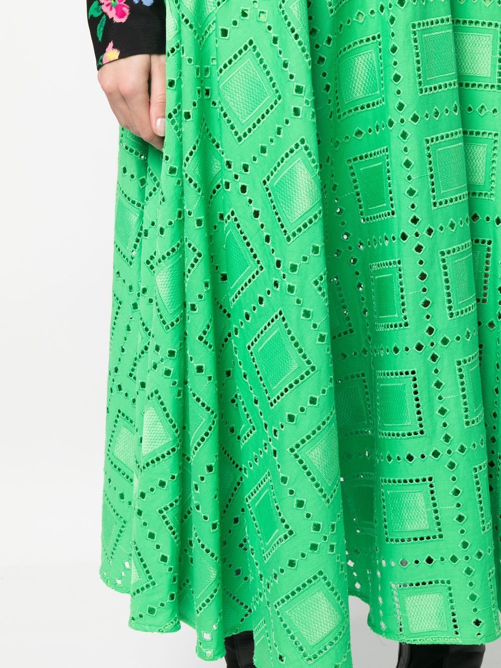 Shop Msgm Cut Out-detail Maxi Skirt In Grün