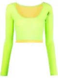 Sunnei layered long-sleeved crop top - Green