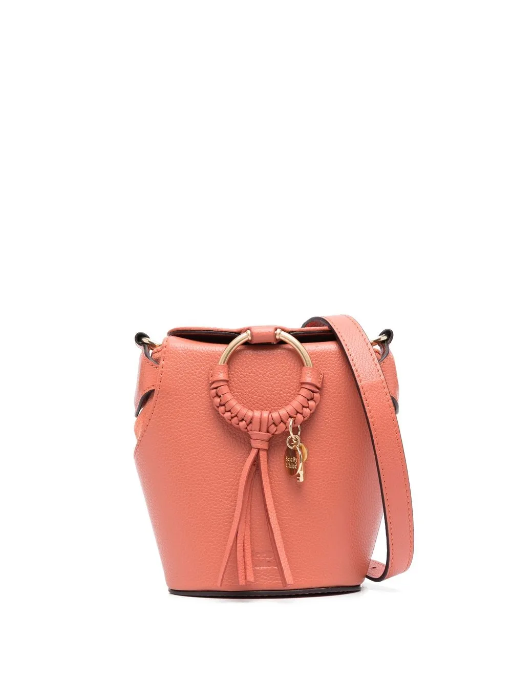 

See by Chloé leather embossed-logo crossbody bag - Orange