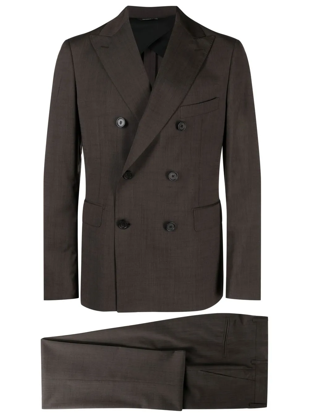 

Tonello double-breasted wool-blend suit - Brown