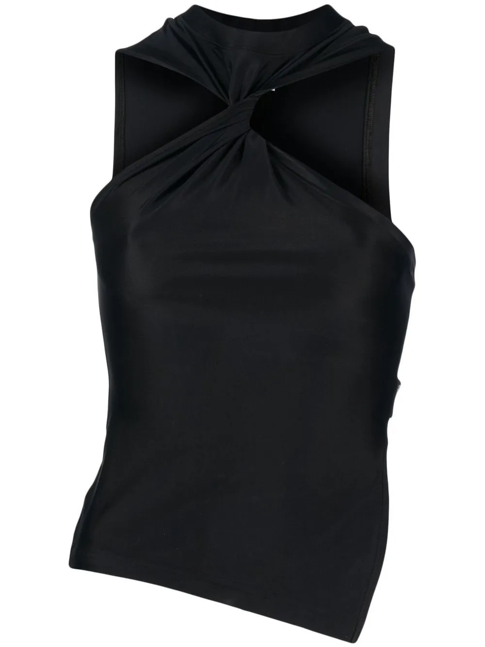 Courrèges One-shoulder Cut-out Top In Black