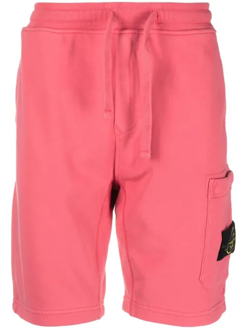 Stone Island Compass-patch cotton shorts