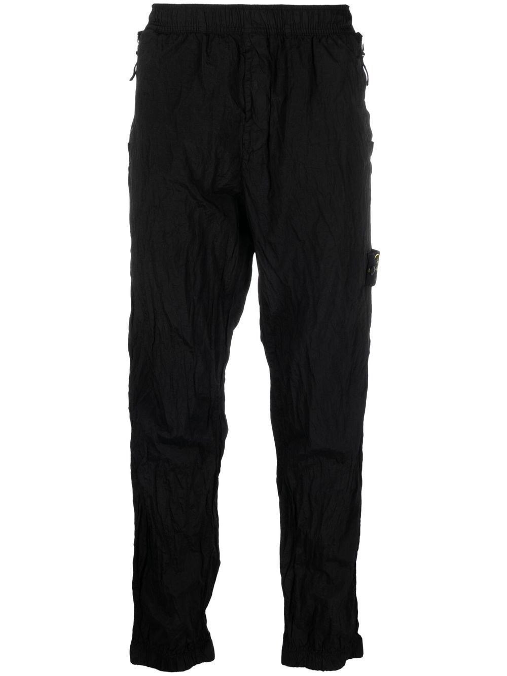 Stone Island Compass-motif Track Pants In Black